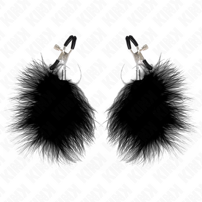 KINK - FEATHER NIPPLE CLAMP BLACK 7 CM - My naughty haven #