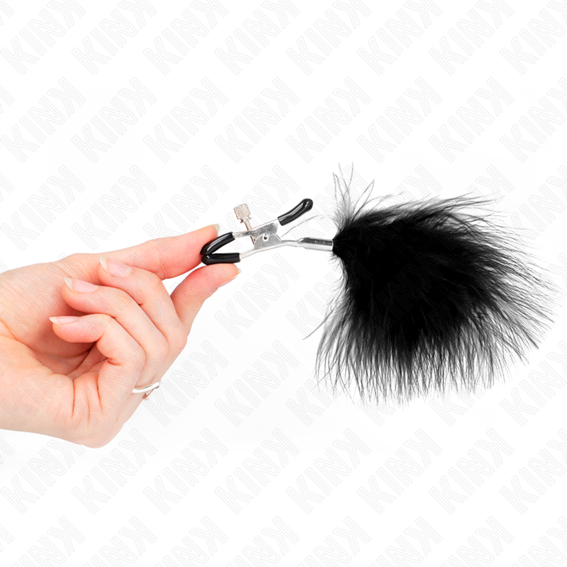 KINK - FEATHER NIPPLE CLAMP BLACK 7 CM - My naughty haven #