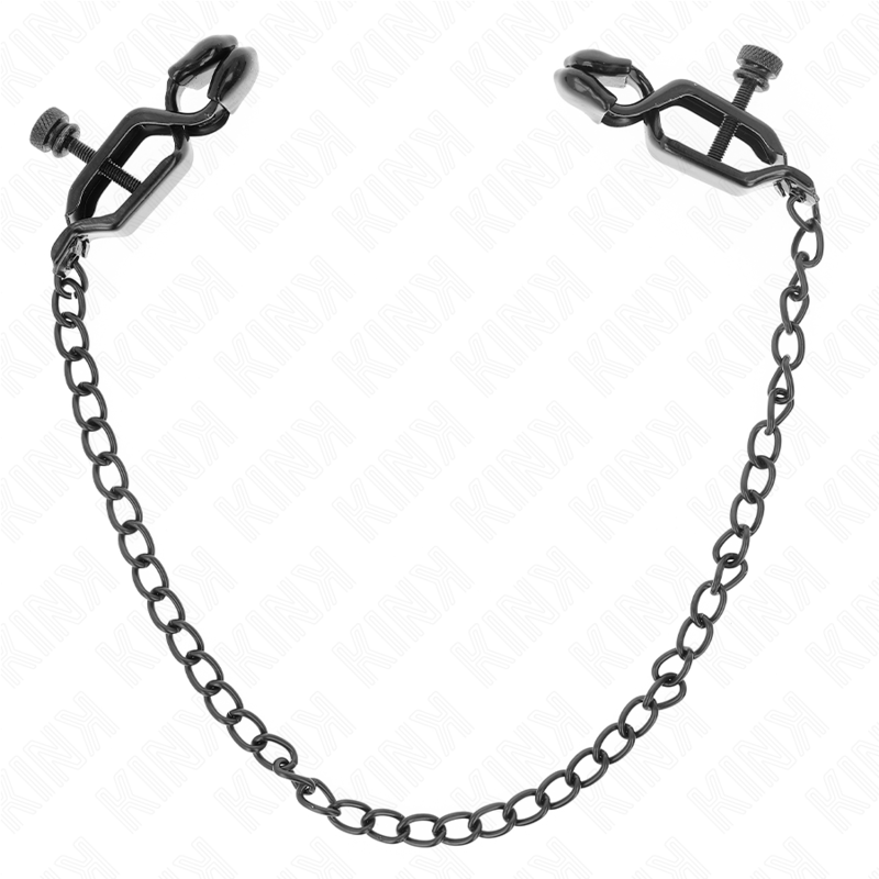 KINK - FLAT CHAIN NIPPLE CLAMPS BLACK 30 CM - My naughty haven #