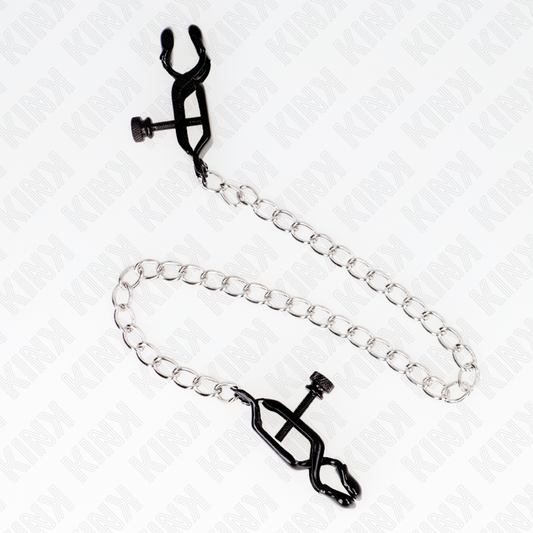 KINK - FLAT CHAIN NIPPLE CLAMPS SILVER 30 CM - My naughty haven #