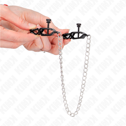 KINK - FLAT CHAIN NIPPLE CLAMPS SILVER 30 CM - My naughty haven #