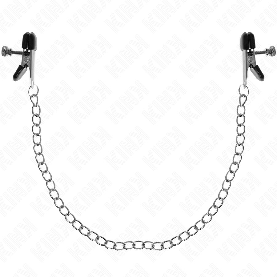 KINK - FLAT CHAIN NIPPLE CLAMPS SILVER 34 CM - My naughty haven #