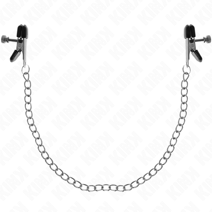 KINK - FLAT CHAIN NIPPLE CLAMPS SILVER 34 CM - My naughty haven #