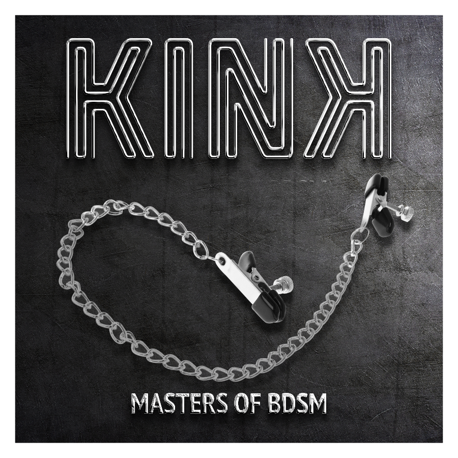 KINK - FLAT CHAIN NIPPLE CLAMPS SILVER 34 CM - My naughty haven #