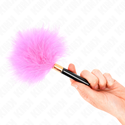 KINK - FUCHSIA GOLD METAL TICKLE FEATHERS 18 CM - My naughty haven #