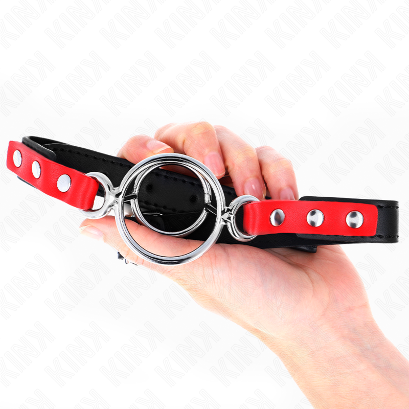 KINK - GAG WITH MULTIPLE O-RINGS 4 / 4.8 CM RED 38 X 56 CM - My naughty haven #