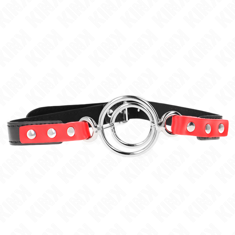 KINK - GAG WITH MULTIPLE O-RINGS 4 / 4.8 CM RED 38 X 56 CM - My naughty haven #