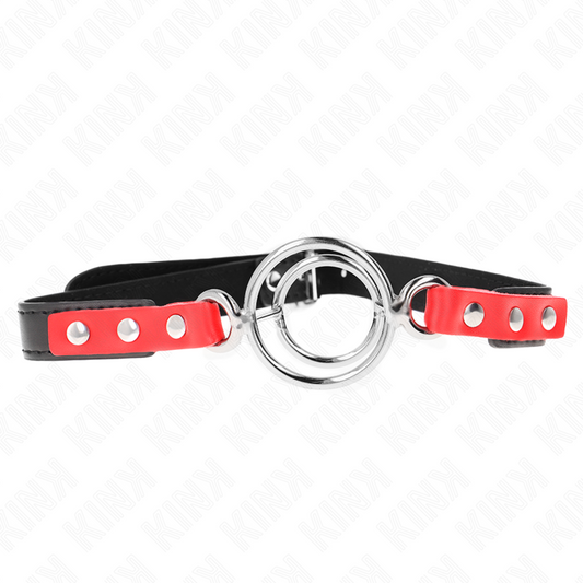 KINK - GAG WITH MULTIPLE O-RINGS 4 / 4.8 CM RED 38 X 56 CM - My naughty haven #