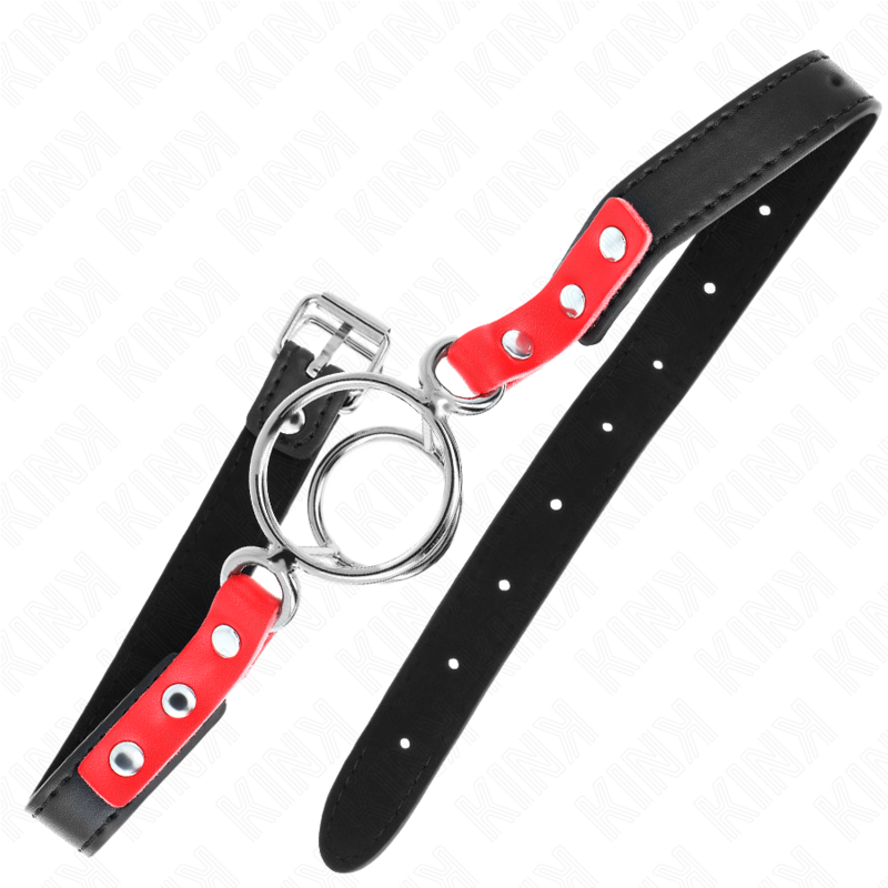 KINK - GAG WITH MULTIPLE O-RINGS 4 / 4.8 CM RED 38 X 56 CM - My naughty haven #