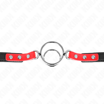 KINK - GAG WITH MULTIPLE O-RINGS 4 / 4.8 CM RED 38 X 56 CM - My naughty haven #