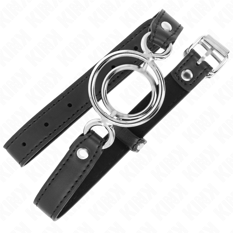 KINK - GAG WITH MULTIPLE O-RINGS 5 CM BLACK 63 X 2.5 CM - My naughty haven #