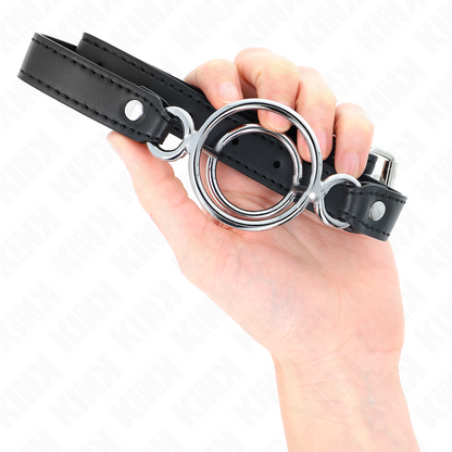 KINK - GAG WITH MULTIPLE O-RINGS 5 CM BLACK 63 X 2.5 CM - My naughty haven #