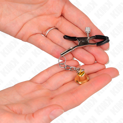 KINK - GOLD BELL PENDANT NIPPLE CLAMPS 6 CM - My naughty haven #