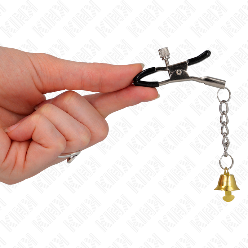 KINK - GOLD BELL PENDANT NIPPLE CLAMPS 6 CM - My naughty haven #
