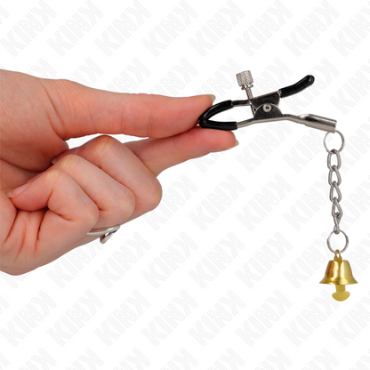 KINK - GOLD BELL PENDANT NIPPLE CLAMPS 6 CM - My naughty haven #