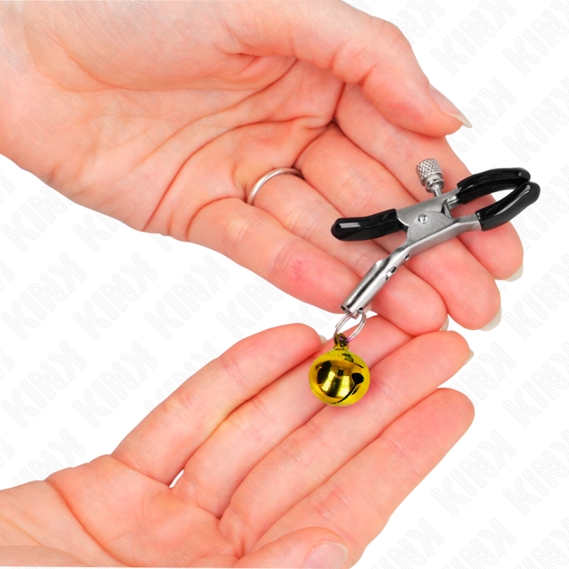 KINK - GOLD SINGLE BELL NIPPLE CLAMP 6 CM - My naughty haven #