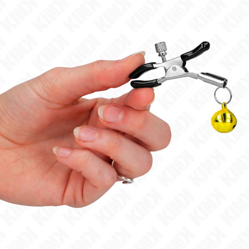 KINK - GOLD SINGLE BELL NIPPLE CLAMP 6 CM - My naughty haven #