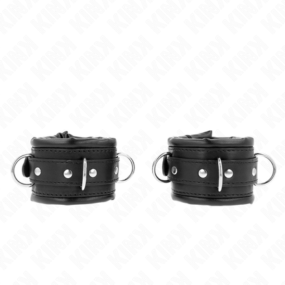 KINK - HEAVY WRIST RESTRAINTS WITH BLACK FUR LINED ADJUSTABLE 20-30 CM X 6 CM - My naughty haven #
