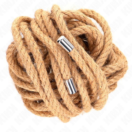 KINK - HEMP ROPE WITH METAL HEAD 5 METER - My naughty haven #