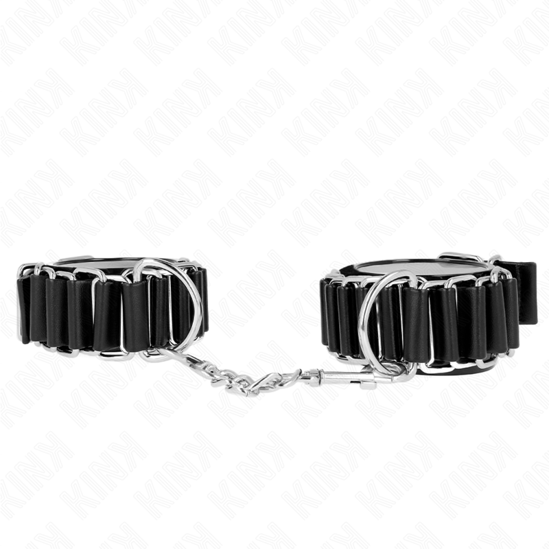 KINK - HINGE-LIKE THIN WRIST RESTRAINTS BLACK ADJUSTRABLE 16-22 CM X 3.5 CM - My naughty haven #