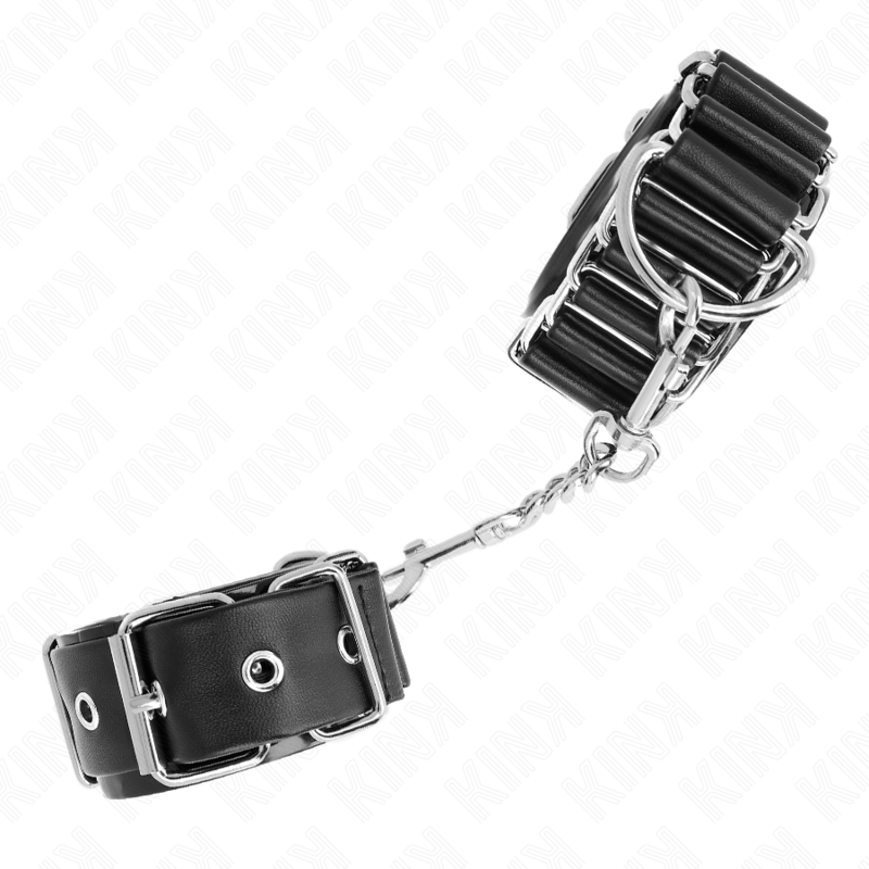 KINK - HINGE-LIKE THIN WRIST RESTRAINTS BLACK ADJUSTRABLE 16-22 CM X 3.5 CM - My naughty haven #