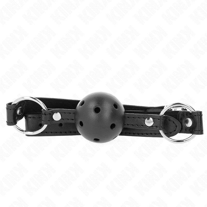 KINK - HOLLOW HARD BLACK BALL 4.5 CM GAG MODEL 1 63.5 X 2 CM - My naughty haven #