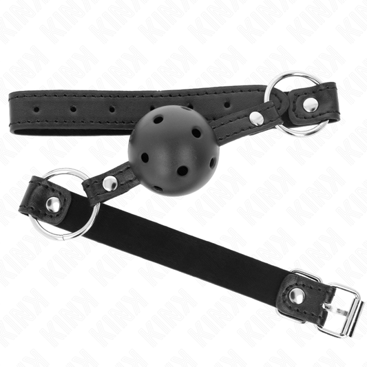 KINK - HOLLOW HARD BLACK BALL 4.5 CM GAG MODEL 1 63.5 X 2 CM - My naughty haven #