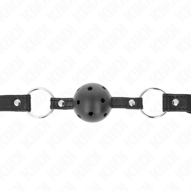 KINK - HOLLOW HARD BLACK BALL 4.5 CM GAG MODEL 1 63.5 X 2 CM - My naughty haven #
