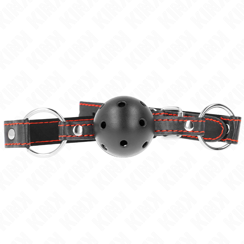 KINK - HOLLOW HARD BLACK BALL GAG MODEL 2 65 x 2.5 CM - My naughty haven #