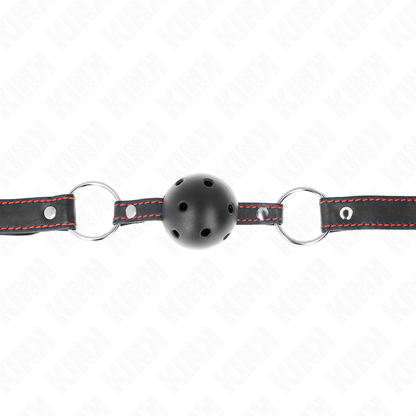 KINK - HOLLOW HARD BLACK BALL GAG MODEL 2 65 x 2.5 CM - My naughty haven #