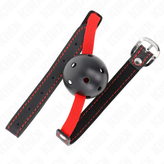 KINK - HOLLOW HARD MOUTH 4.5 CM GAG WITH ELASTIC BELT 56 x 1.5 CM - My naughty haven #