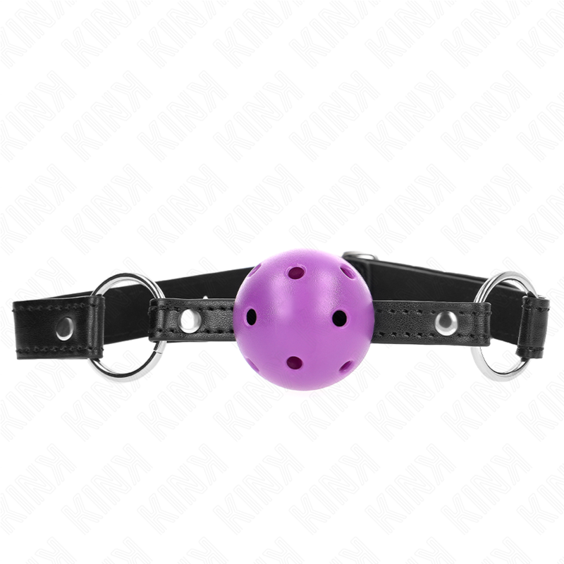 KINK - HOLLOW HARD PURPLE BALL 4.5 CM GAG 63.5 X 2 CM - My naughty haven #
