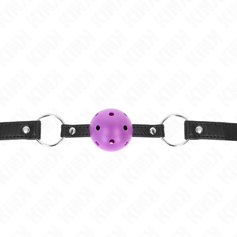 KINK - HOLLOW HARD PURPLE BALL 4.5 CM GAG 63.5 X 2 CM - My naughty haven #