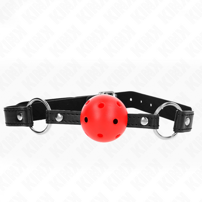KINK - HOLLOW HARD RED BALL 4.5 CM GAG MODEL 1 63.5 X 2 CM - My naughty haven #