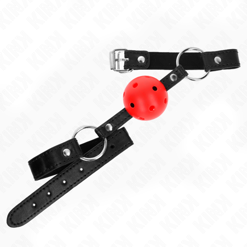 KINK - HOLLOW HARD RED BALL 4.5 CM GAG MODEL 1 63.5 X 2 CM - My naughty haven #
