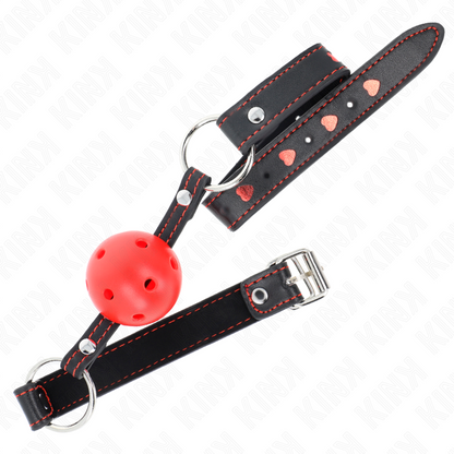 KINK - HOLLOW HARD RED BALL GAG MODEL 2 65 x 2.5 CM - My naughty haven #