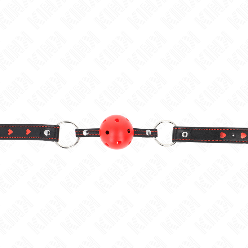 KINK - HOLLOW HARD RED BALL GAG MODEL 2 65 x 2.5 CM - My naughty haven #
