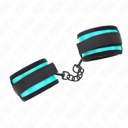 KINK - HOOK AND LOOP NYLON BIND WRIST RESTRAINTS BLACK-BLUE ADJUSTABLE 18-32 CM X 5 CM - My naughty haven #
