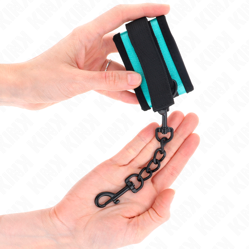 KINK - HOOK AND LOOP NYLON BIND WRIST RESTRAINTS BLACK-BLUE ADJUSTABLE 18-32 CM X 5 CM - My naughty haven #