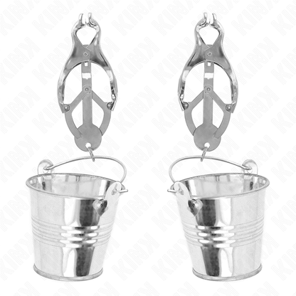 KINK - JAPANESE CLOVER NIPPLE CLAMPS WITH BUCKETS SILVER - My naughty haven #