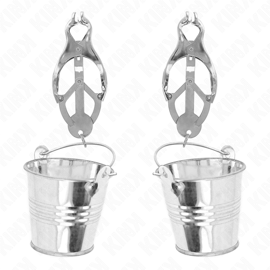 KINK - JAPANESE CLOVER NIPPLE CLAMPS WITH BUCKETS SILVER - My naughty haven #