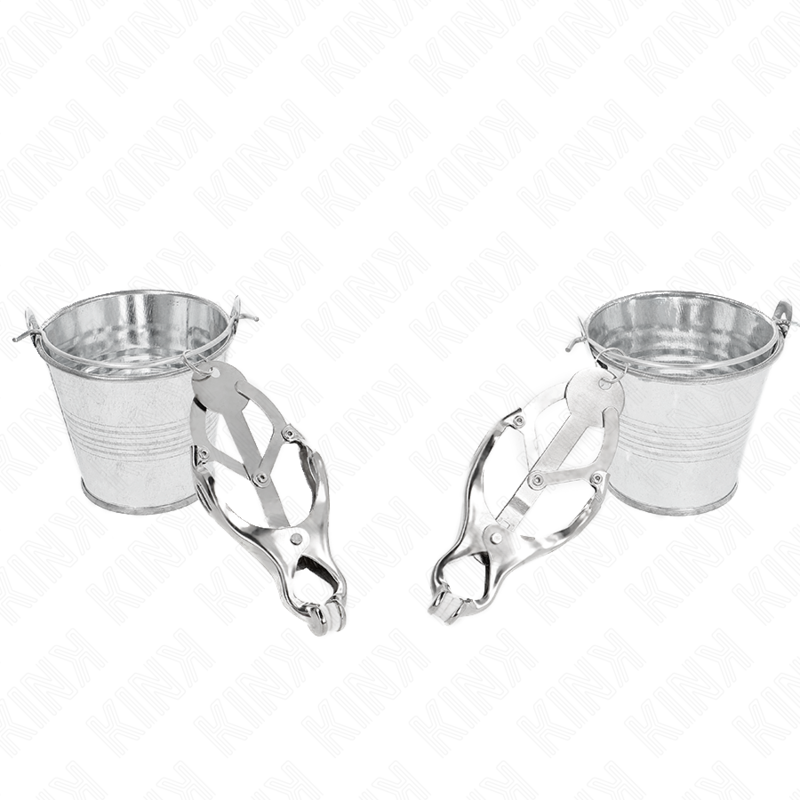 KINK - JAPANESE CLOVER NIPPLE CLAMPS WITH BUCKETS SILVER - My naughty haven #