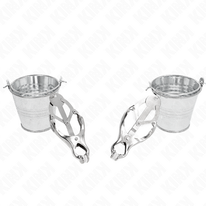 KINK - JAPANESE CLOVER NIPPLE CLAMPS WITH BUCKETS SILVER - My naughty haven #