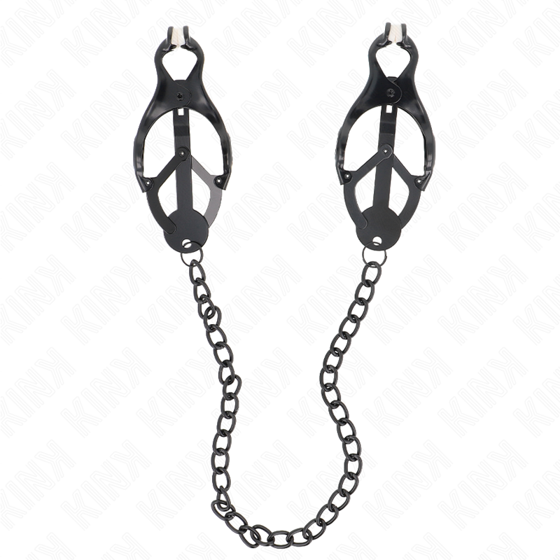 KINK - JAPANESE CLOVER NIPPLE CLAMPS WITH CHAIN BLACK 30 CM - My naughty haven #