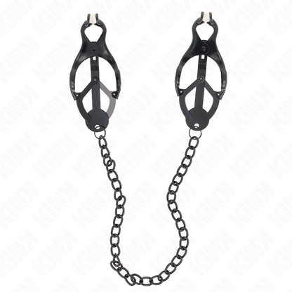 KINK - JAPANESE CLOVER NIPPLE CLAMPS WITH CHAIN BLACK 30 CM - My naughty haven #