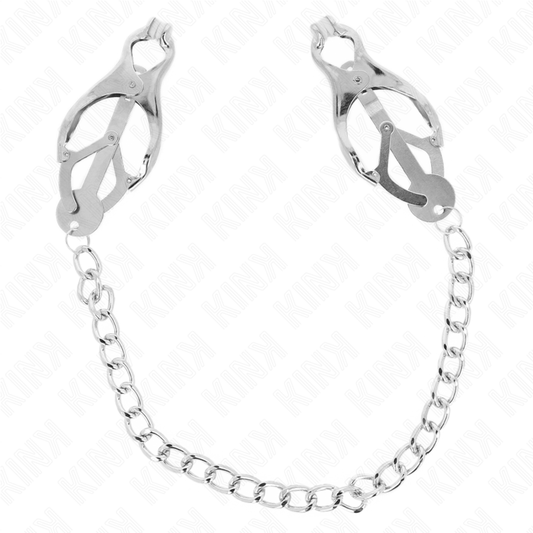 KINK - JAPANESE CLOVER NIPPLE CLAMPS WITH CHAIN SILVER 30 CM - My naughty haven #