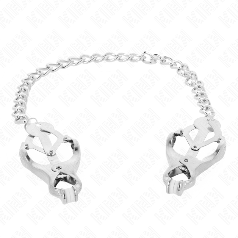 KINK - JAPANESE CLOVER NIPPLE CLAMPS WITH CHAIN SILVER 30 CM - My naughty haven #