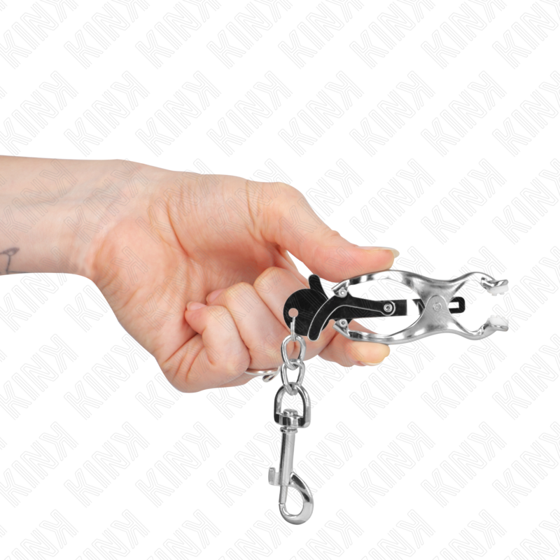KINK - JAPANESE CLOVER NIPPLE CLAMPS WITH HOOKS SILVER - My naughty haven #