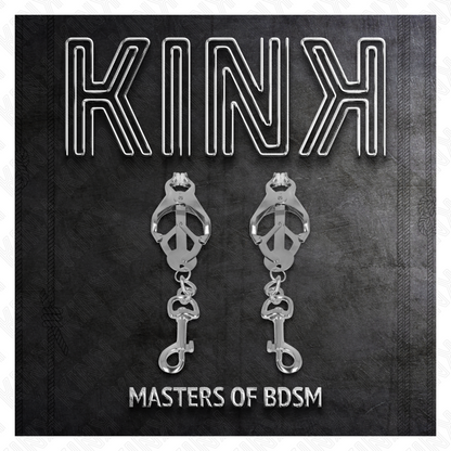 KINK - JAPANESE CLOVER NIPPLE CLAMPS WITH HOOKS SILVER - My naughty haven #