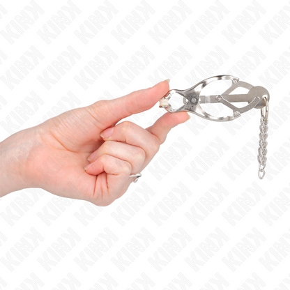 KINK - JAPANESE CLOVER NIPPLE CLAMPS WITH LITTLE CHAINS SILVER - My naughty haven #
